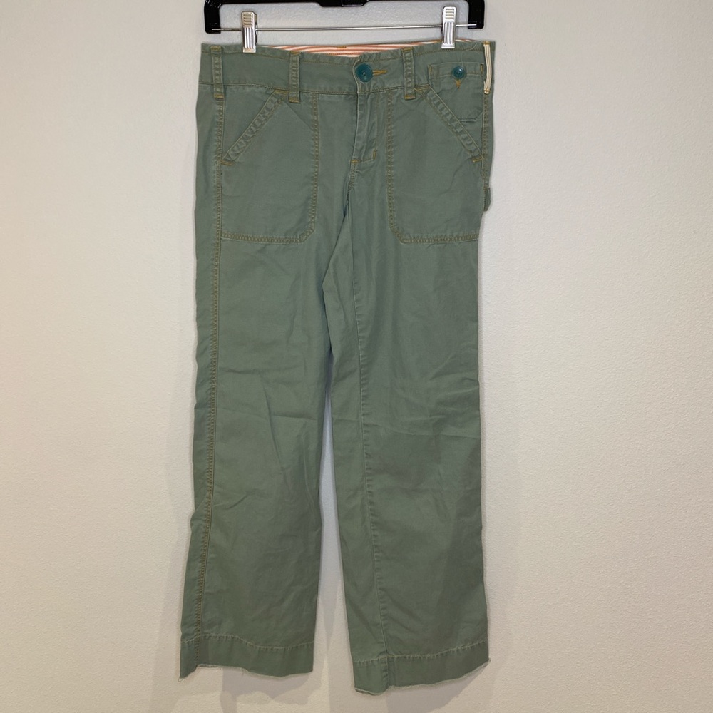 Anthropologie G1 Basic Goods Green Wide Leg Cargo Pants Size 0‎